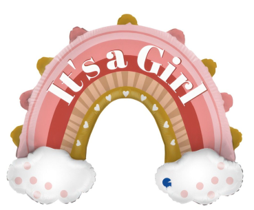 XXL Folienballon Figur - Regenbogen, It's a girl - 79cm